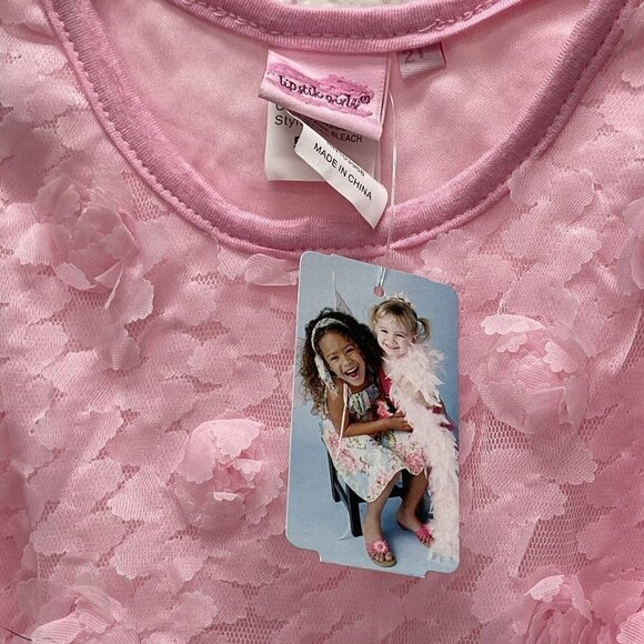 Lipstick Girls Toddler 2T Dress Pink Mesh Floral Sequin Layered New With Tags! - Picture 5 of 7